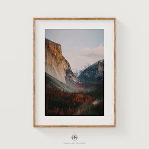 Yosemite Autumn Landscape Print: Fogged Tunnel View, California Wall Art