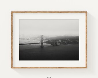Golden Gate Bridge Print: San Francisco Black and White Photography
