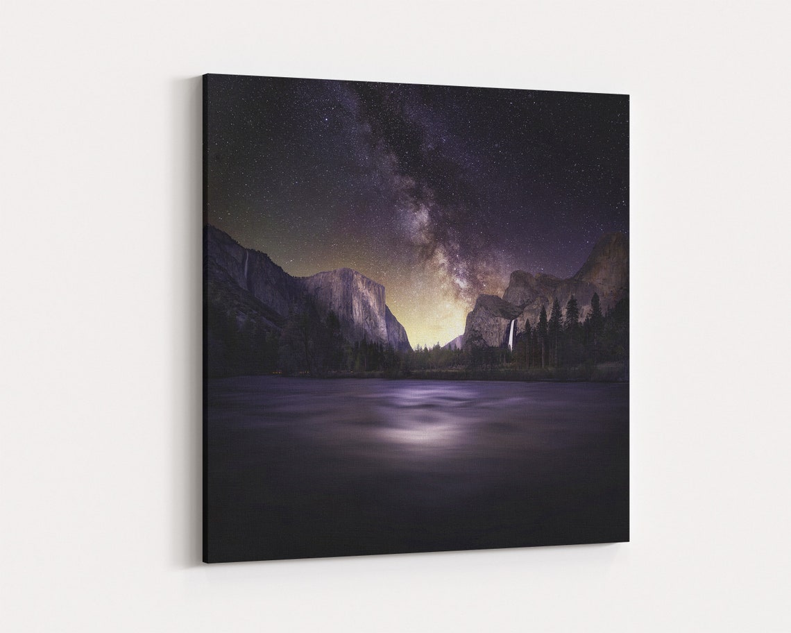 Yosemite National Park Milky Way Print on a Large Canvas Wall | Etsy