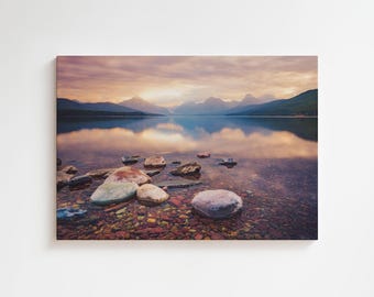 Lake McDonald Canvas Print: Glacier National Park Mountain Reflection Art