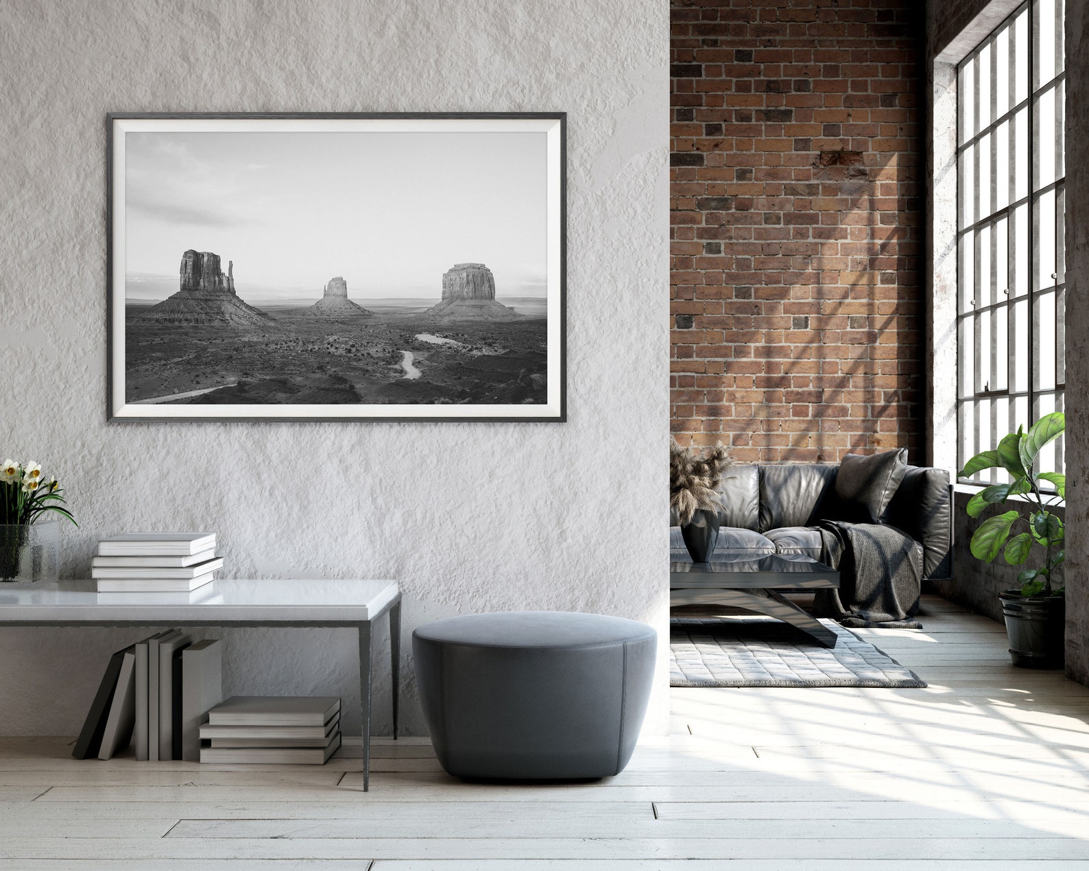 Black and White Boho Wall Art Monument Valley Photography Etsy