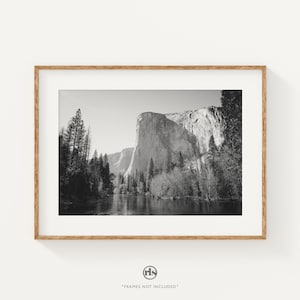 Yosemite Print in Black and White, California Landscape Photography Prints, National Park Print, El Capitan Wall Art, Mountains Wall Art