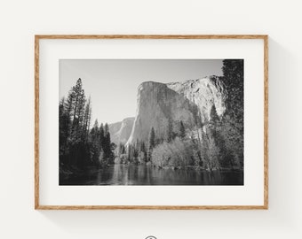 El Capitan Print: Yosemite National Park Black and White Photography