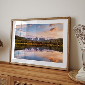 Rocky Mountain National Park Print, Vibrant Sunset over Sprague Lake, Colorado Landscape Wall Art, Colorado Mountain Landscape Photo image 8