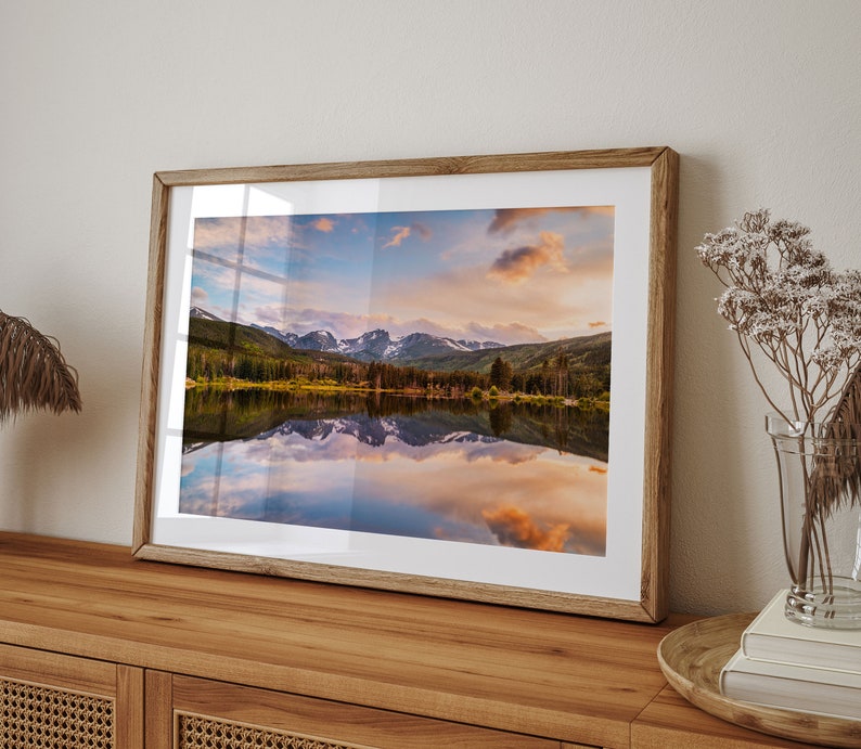 Rocky Mountain National Park Print, Vibrant Sunset over Sprague Lake, Colorado Landscape Wall Art, Colorado Mountain Landscape Photo image 8