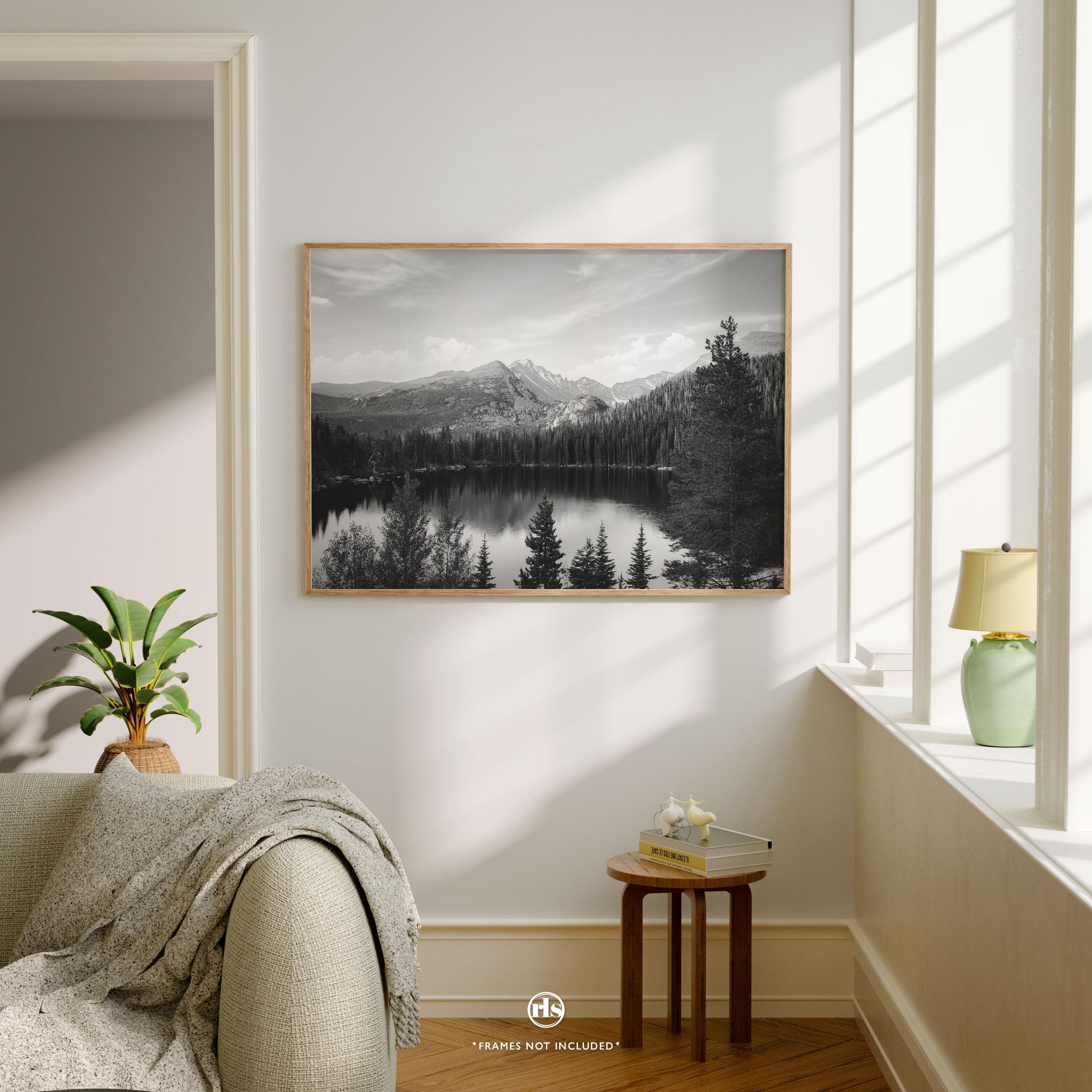 Bear Lake Reflection Print: Rocky Mountain National Park, Black and ...