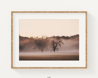 Cades Cove Foggy Landscape Print: Smoky Mountains Photography