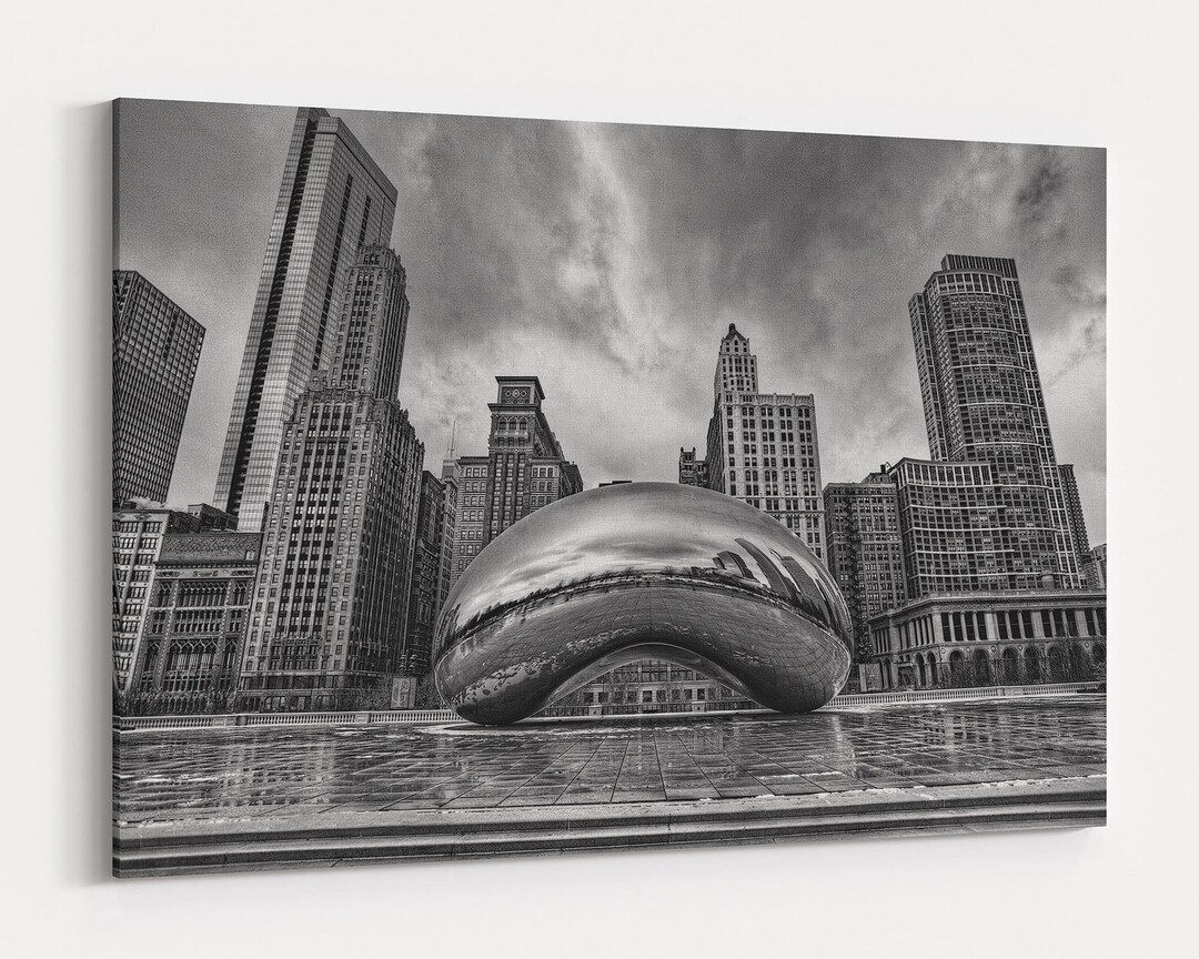 Black and White Chicago Wall Art for Home Office Decor Etsy