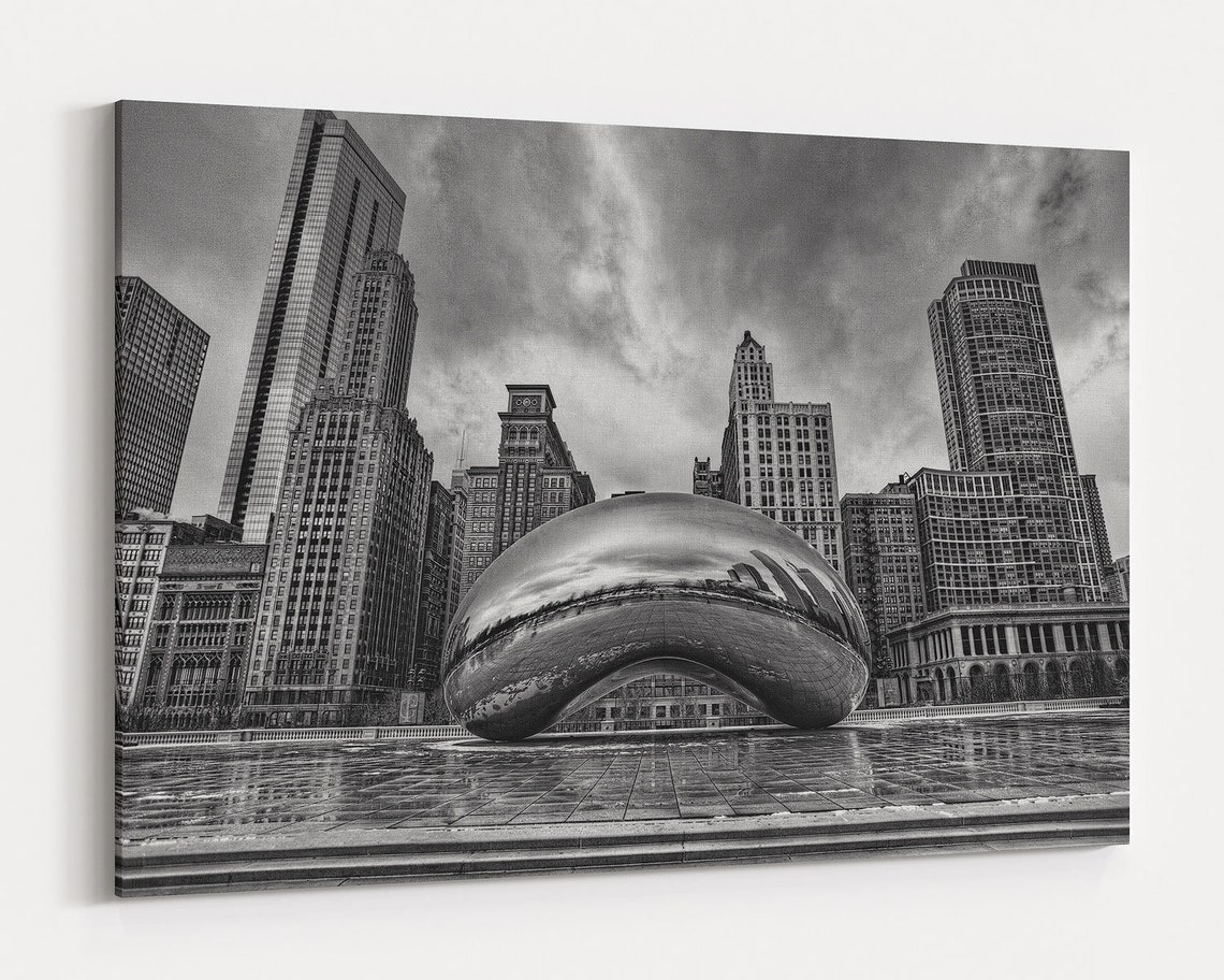 Black and White Chicago Wall Art for Home Office Decor Etsy