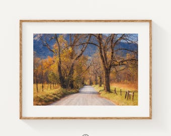 Cades Cove Autumn Print, Smoky Mountains National Park Landscape