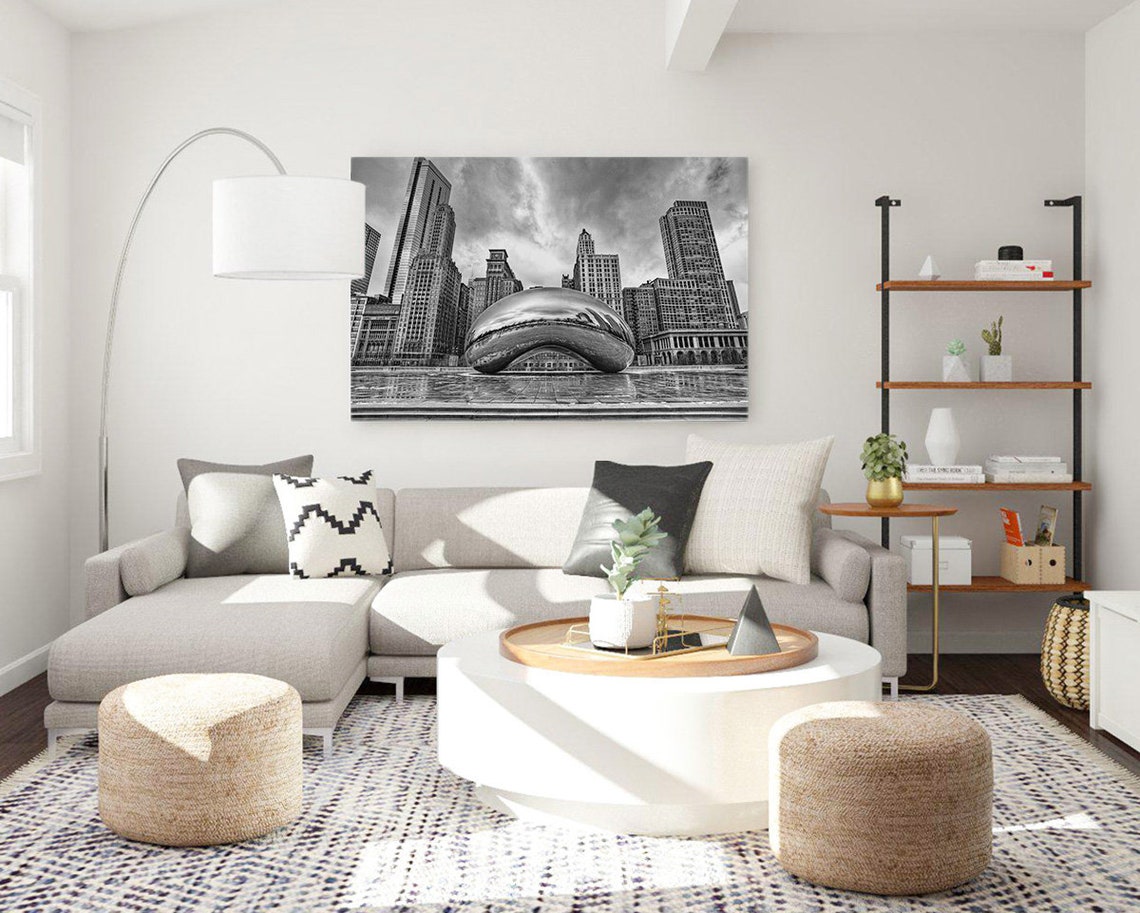 Black and White Chicago Wall Art for Home Office Decor Etsy