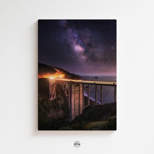 Milky Way Over Bixby Bridge Canvas Art: California Astrophotography