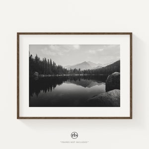 Bear Lake Black and White Photography Print, Rocky Mountain National Park