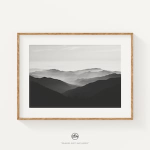 Kings Canyon Print: Black and White Mountain Landscape Photography