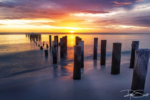 Seascape Nautical Decor Whitby Harbour Sunset Wall Art Ultra Violet Print Coastal Wall Art Large Wall Art Print Coastal Decor