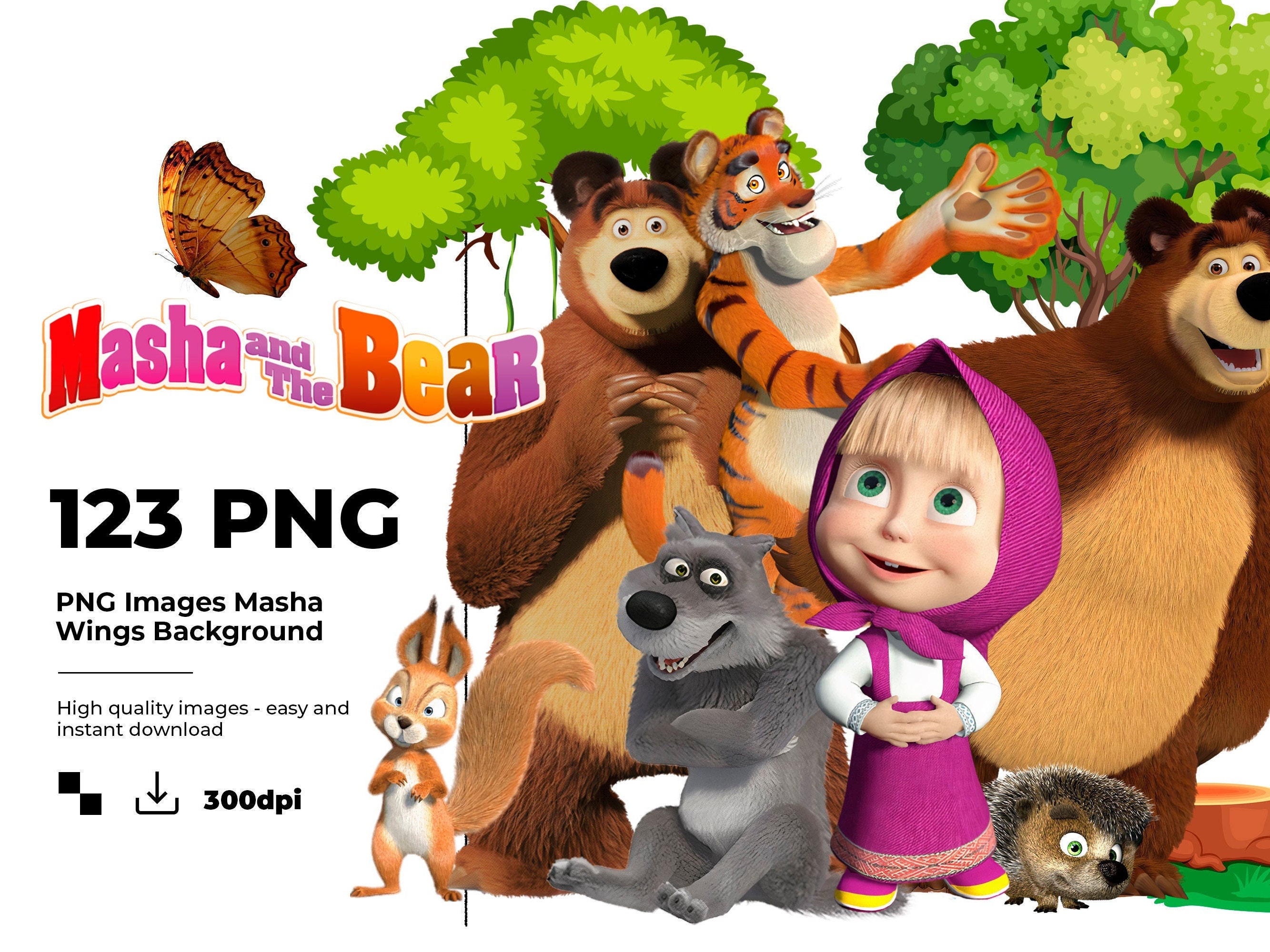 Dasha masha and the bear image