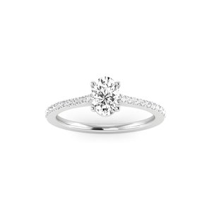 Solitärring, Hochzeits- & Verlobungsring, weißer Diamant simuliert und Akzente Ring, 14k Goldring, 925 Sterlingsilberring, Gold Vermile Ring