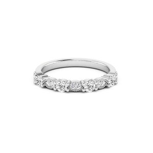 Hochzeits- und Verlobungsring, weißer Diamant simulierter Band, 14 k Gold Band, Jubiläumsband, 925 Sterling Silber Vermile Band, Mädchen Bands