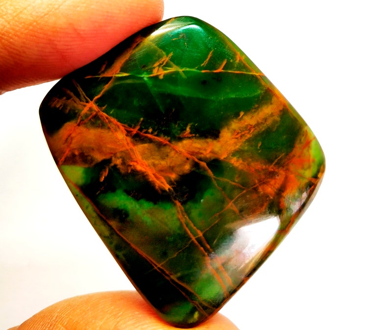 90 Cts Natural Green Orbicular Fancy Jasper Cabochon Loose Gemstone