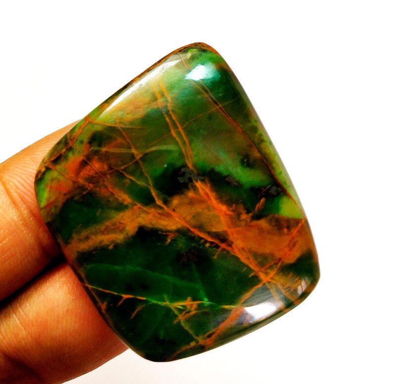 90 Cts Natural Green Orbicular Fancy Jasper Cabochon Loose Gemstone