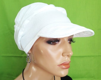 LUXE Casquette d’été Casquette Ballon Blanc sans doublure f Chemo au lieu de perruque