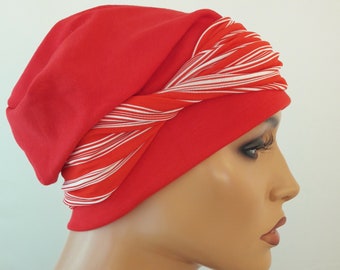 Légères casquette beanie bandeau en coup rouge 2 partie coton pur jersey chemo alopécie au lieu de perruque