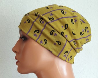 Women's Sleep Hat Longcap Bite Hat Lindgreen Olive Chemine Hat Alopecia Cotton Jersey
