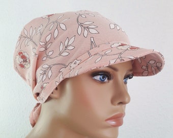 Casquette de cache-cache Voile de plage Soutien de la tête Toile de voile chapeau clair rose fleurs cabariot