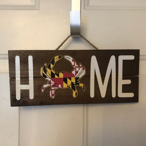 Wood Maryland Crab Home sign. Wreath sign handmade crab sign
