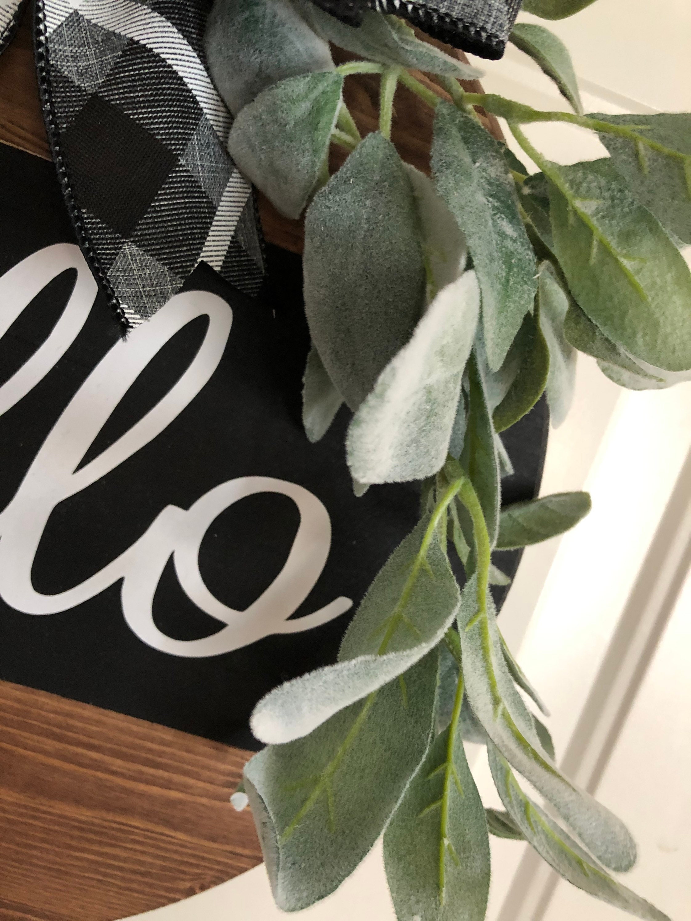 Black and Wood Stained Hello Wood Sign - Etsy