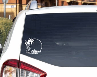 Beach car decal car sticker computer decal vinyl decal