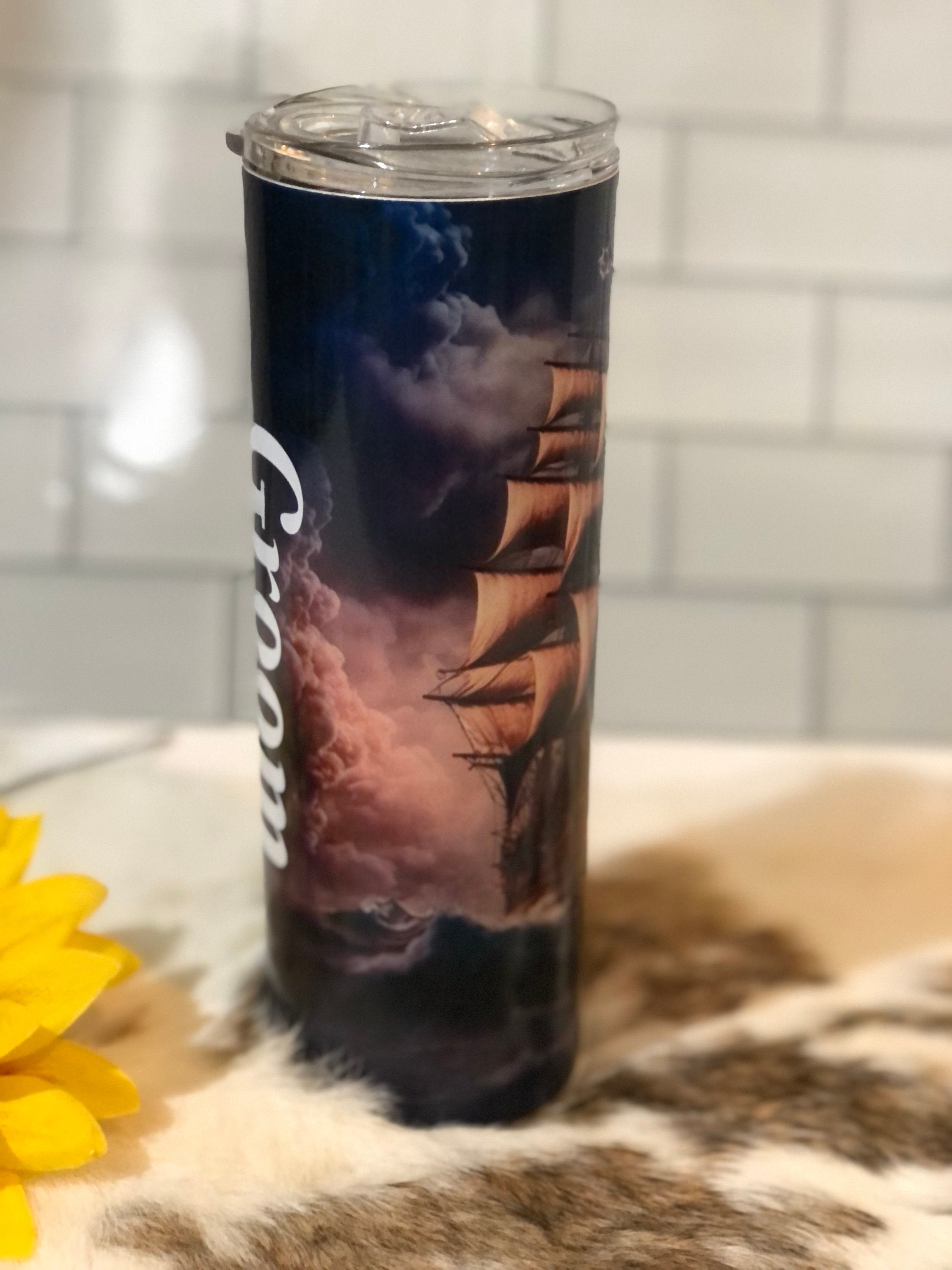 Pirate Ship Sublimation Tumbler, Sailing the Seas Tumbler, Beautiful