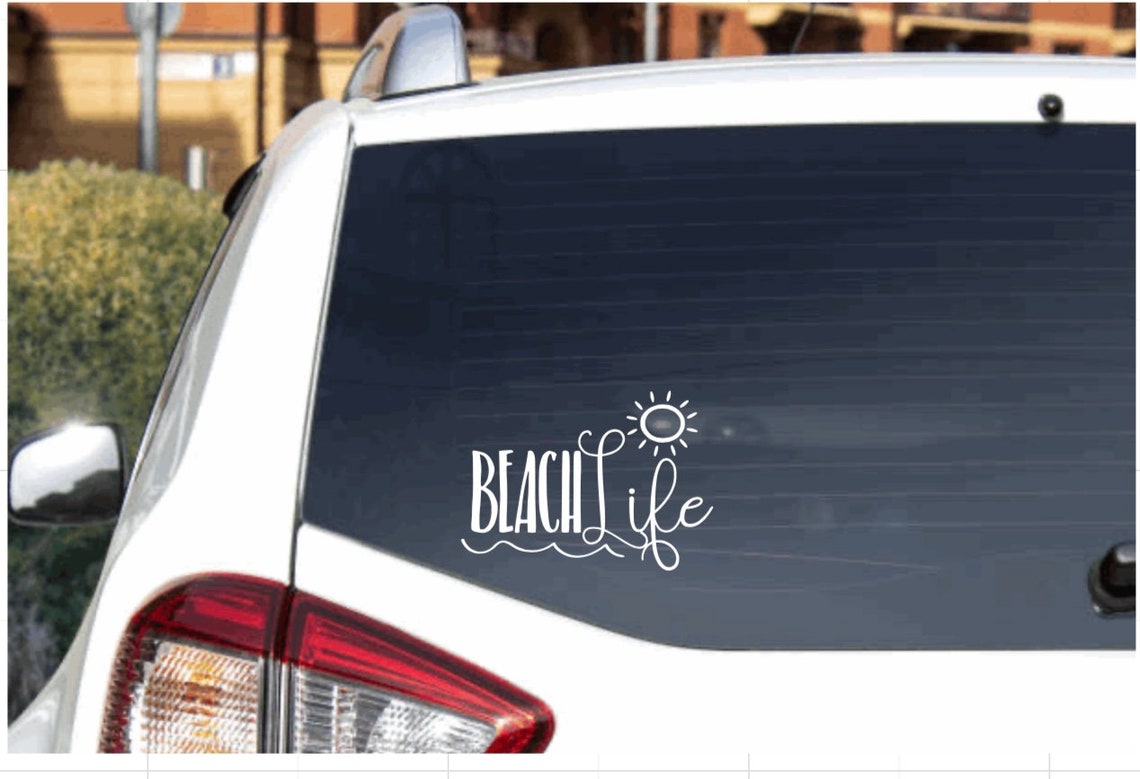 Beach Life Car Decal. Window Decal Beach Decal Summer Decal Computer