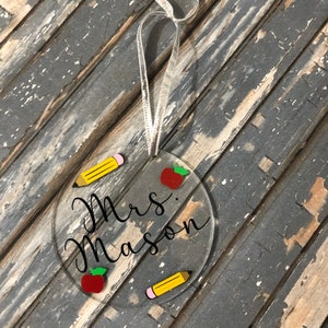 Teacher Gift Ornament, personalized custom gift tree ornaments