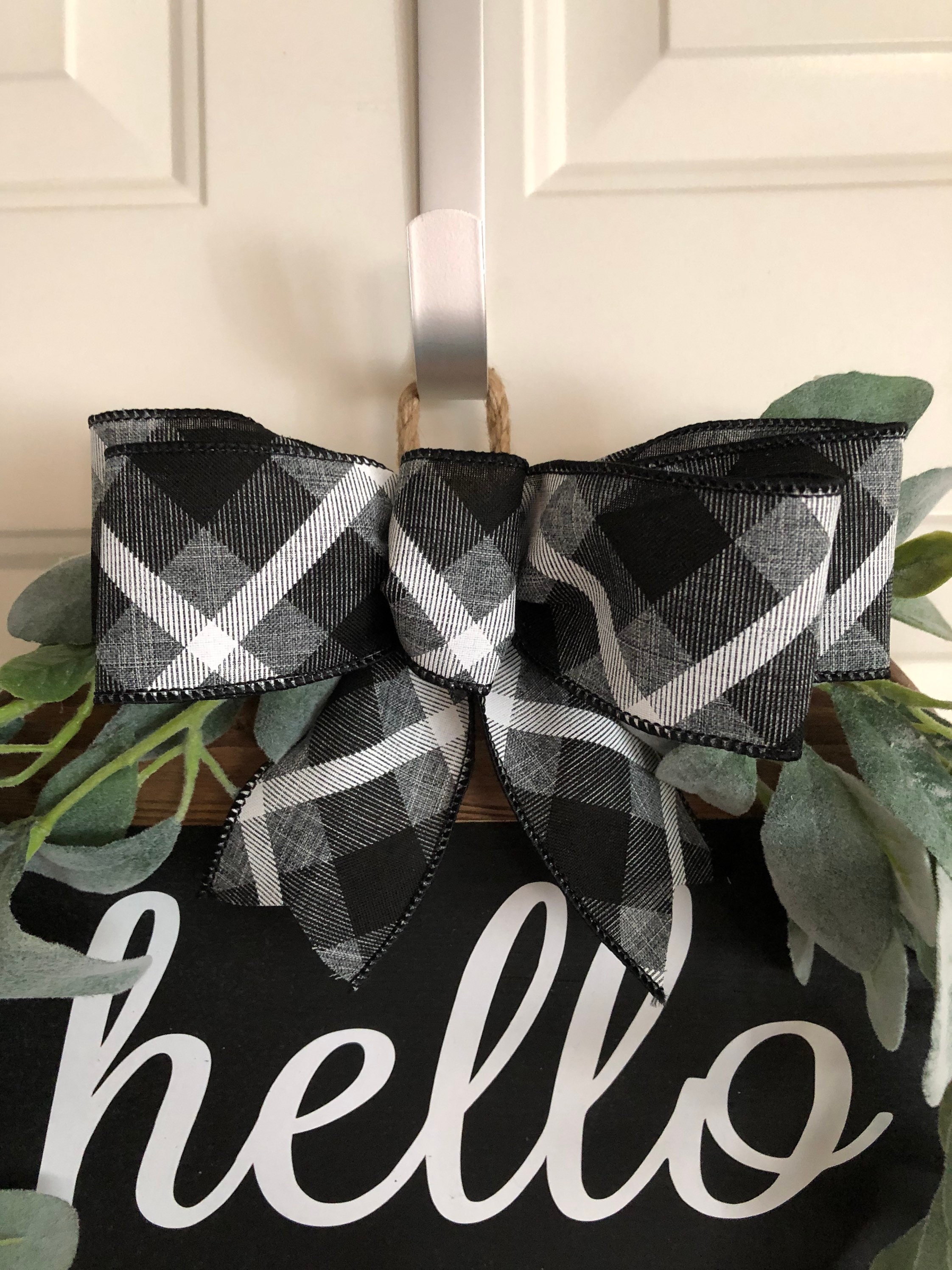 Black and Wood Stained Hello Wood Sign - Etsy