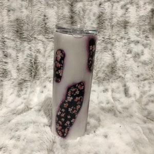 Custom Tumbler Floral Rustic Vinyl Peek-a-Boo  Stainless Steel Personalized