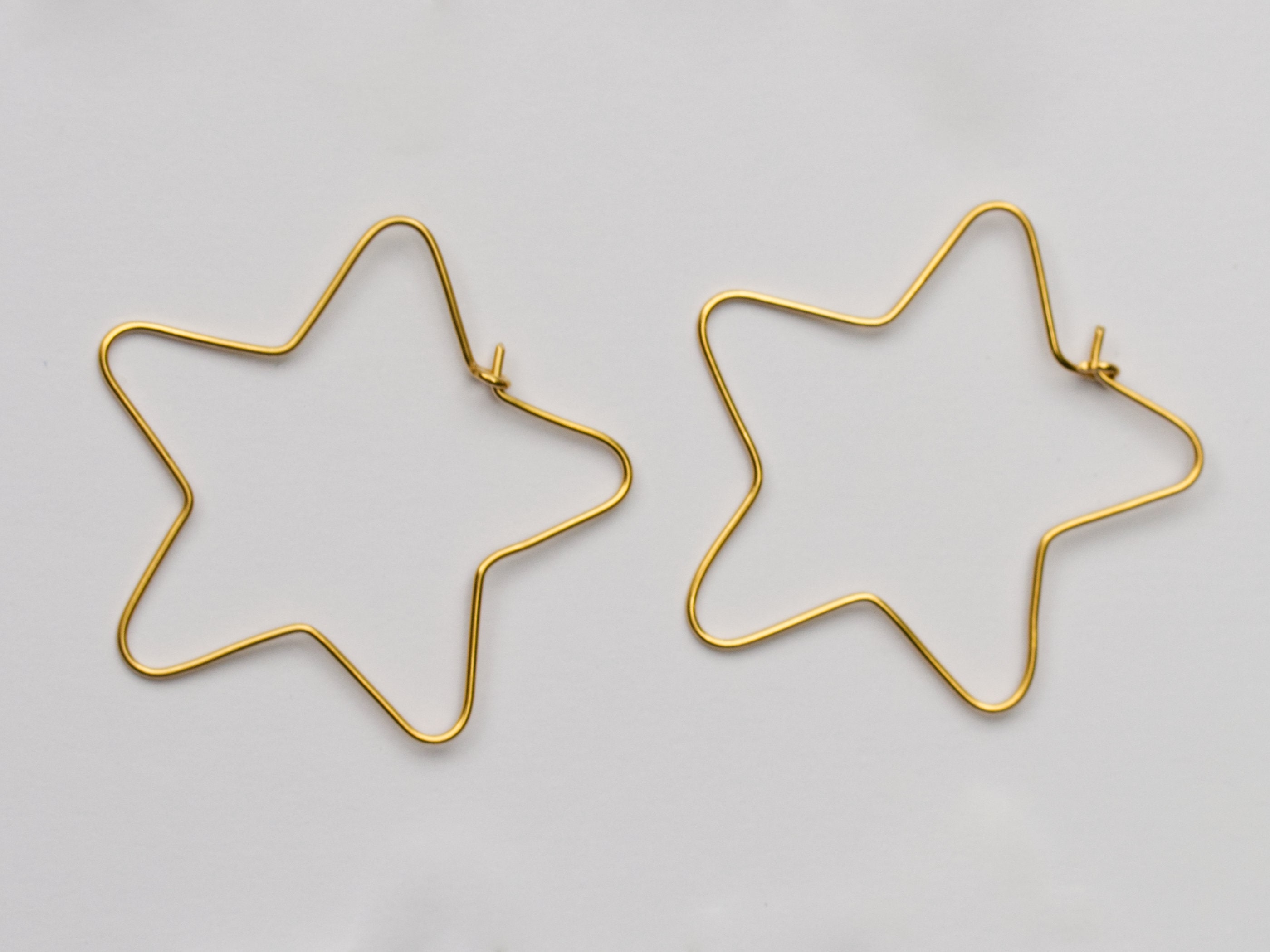 24ct Gold Vermeil Star Hoop Earrings gold plated 925 sterling | Etsy
