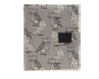 Diary with lock grey owls