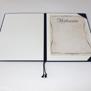 Document folder made of dark blue bookbinding linen image 2