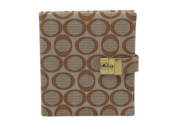 Diary with lock ROMA with brown fabric cover