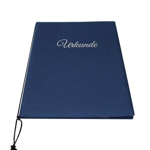 Document folder made of dark blue bookbinding linen image 3