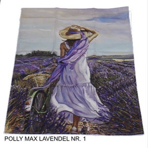 Designer tea towels printed with various contemporary art motifs
