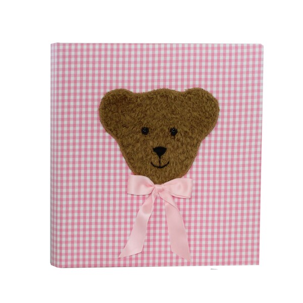 Photoalbum rose check with teddybear application