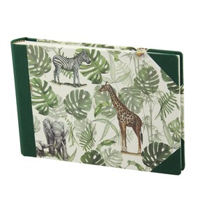 Mini photo album Africa in green bookbinding cloth