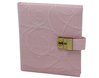 Diary with lock Fiori in pink fabric cover