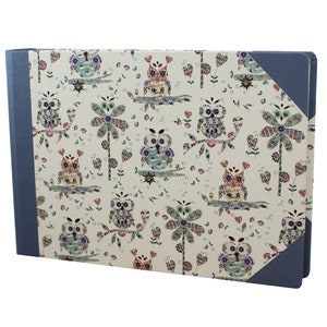 Photoalbum eagle owl landscape format in blue