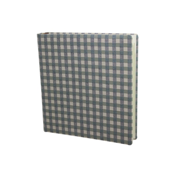 Frank photo album set in a linen cover with a checked pattern