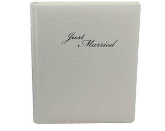 Livre d'or de mariage "Just Married" en cuir