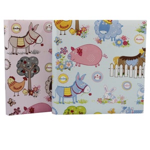 Children's photo album my little farm in blue or pink