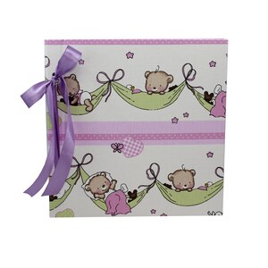 Photo album with cord binding Teddy pink